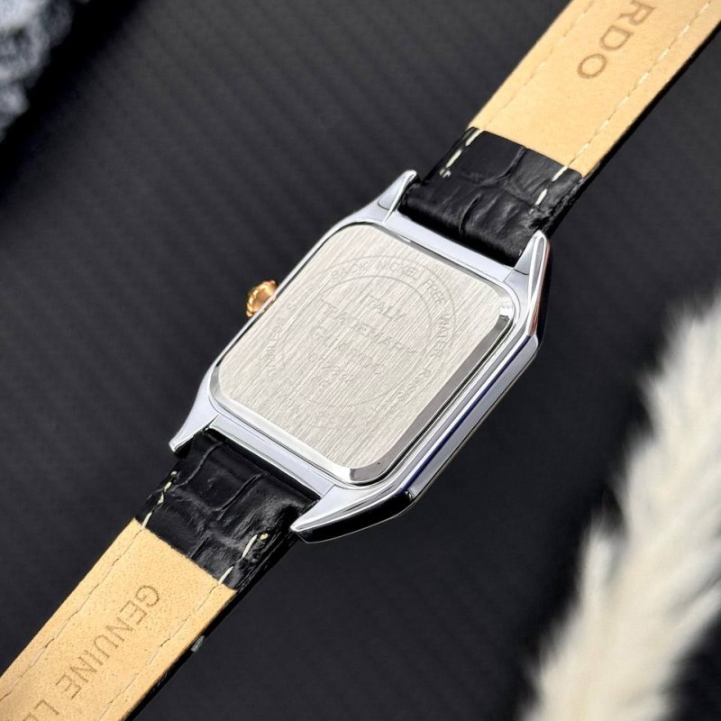Жіночий годинник Guardo 012832-6 Silver-Rose Gold у класичному стилі з прямокутним корпусом