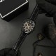 Чоловічий наручний годинник Guardo 012836-3 Black з нержавіючої сталі та шкіряним ремінцем