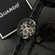 Чоловічий наручний годинник Guardo 012836-3 Black з нержавіючої сталі та шкіряним ремінцем