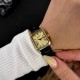 Жіночий годинник Guardo 012831-4 у класичному стилі, корпус золотистого кольору з чорним шкіряним ремінцем