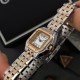 Жіночий годинник Guardo 012827-5 у прямокутному корпусі, сріблясто-золотистий браслет
