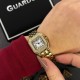 Жіночий годинник Guardo 012830-2 з золотистим браслетом та прямокутним корпусом