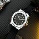 Чоловічий наручний годинник Guardo 012752-1 Silver-Black на каучуковому ремінці