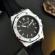 Чоловічий наручний годинник Guardo 012752-1 Silver-Black на каучуковому ремінці