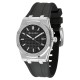Чоловічий наручний годинник Guardo 012752-1 Silver-Black на каучуковому ремінці