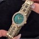 Жіночий наручний годинник Guardo 012772-3 Gold/Green з італійським дизайном та мінеральним склом