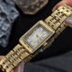 Женские часы Guardo 012796-1 Gold-Silver с прямоугольным корпусом и металлическим браслетом