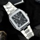 Мужские часы Guardo 012726-1 M Silver-Black в квадратном корпусе с браслетом