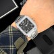 Мужские часы Guardo 012726-1 M Silver-Black в квадратном корпусе с браслетом