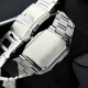 Мужские часы Guardo 012726-1 M Silver-Black в квадратном корпусе с браслетом
