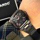 Чоловічий наручний годинник Guardo 012726-4 M Black у квадратному корпусі з браслетом