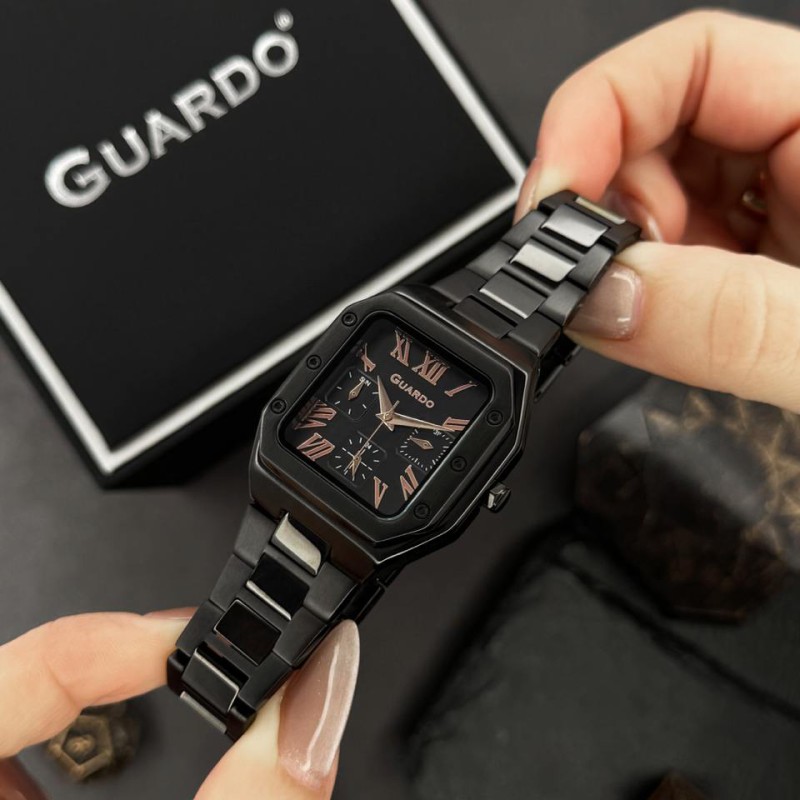 Жіночий наручний годинник Guardo 012727-4 L чорний, кварцовий у класичному стилі