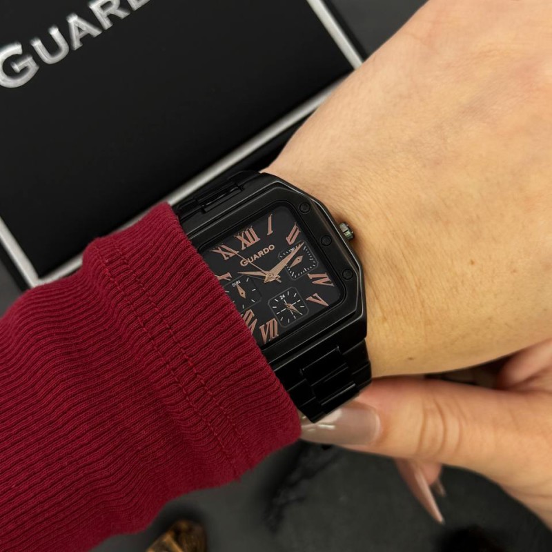 Жіночий наручний годинник Guardo 012727-4 L чорний, кварцовий у класичному стилі