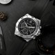 Чоловічий наручний годинник Guardo 012757-1 Silver-Black — сталевий корпус, каучуковий ремінець, 3 ATM