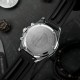 Чоловічий наручний годинник Guardo 012757-1 Silver-Black — сталевий корпус, каучуковий ремінець, 3 ATM