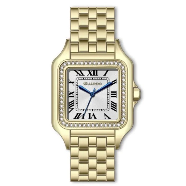 Жіночий наручний годинник Guardo 012828-2 Gold/Silver у класичному стилі з браслетом