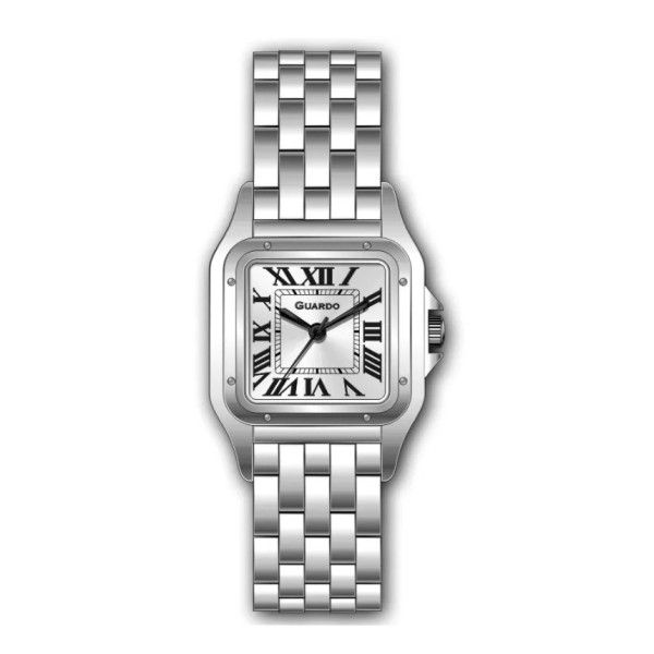Жіночий наручний годинник Guardo 012825-6 Silver у класичному стилі з браслетом