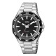 Мужские наручные часы Q&Q QZ82J402Y Silver-Black с кварцевым механизмом и стальным браслетом