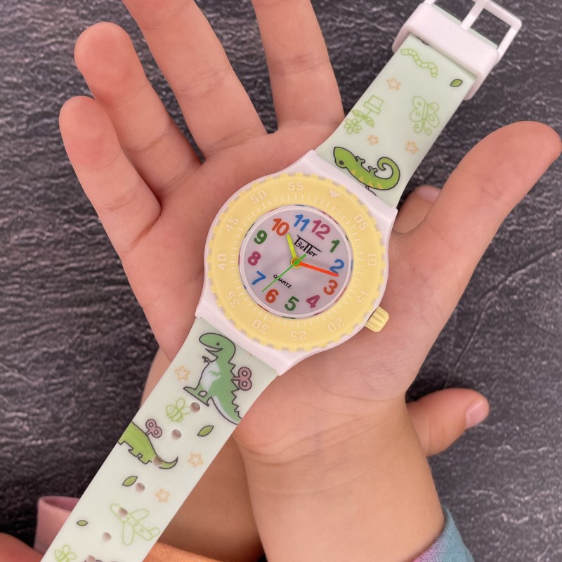 Детские часы Better 001 Fantastic Yellow-White с кварцевым механизмом и силиконовым ремешком