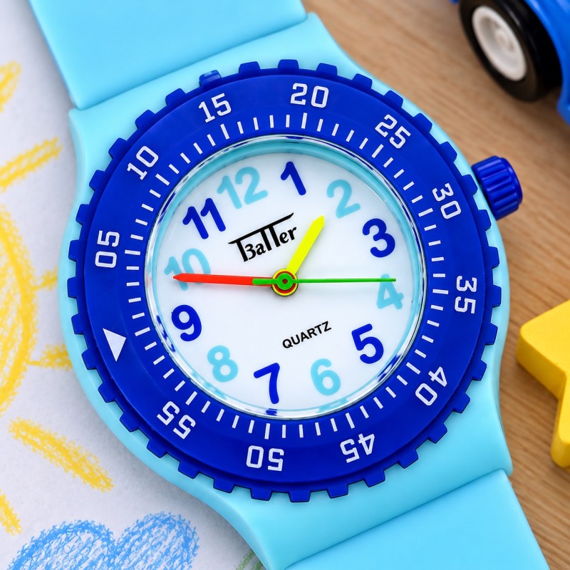 Детские часы Better 004 Blue-White кварцевые со стрелочным циферблатом и силиконовым ремешком