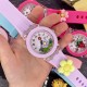 Детские часы Better 005 Flowers Purple-White с фиолетовым силиконовым ремешком и кварцевым механизмом