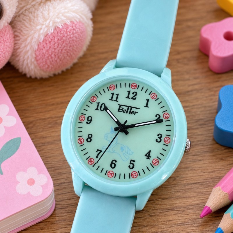 Дитячий годинник Better 006 Unicorn Blue блакитний з силіконовим ремінцем та кварцовим механізмом