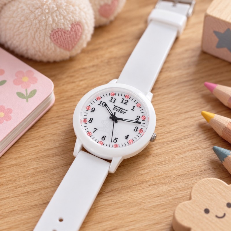 Детские часы Better 006 Unicorn White с белым силиконовым ремешком и кварцевым механизмом