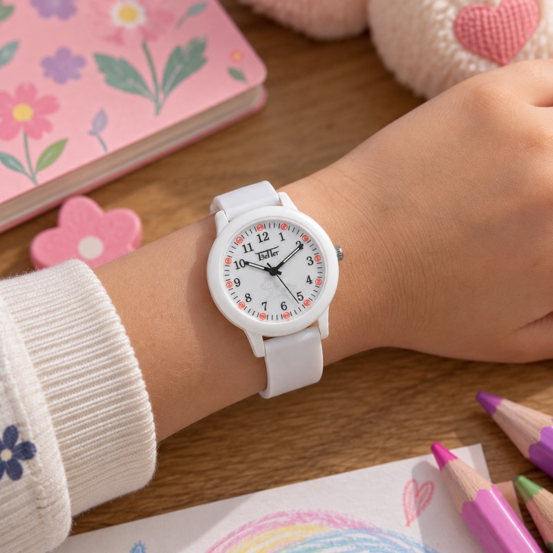 Детские часы Better 006 Unicorn White с белым силиконовым ремешком и кварцевым механизмом