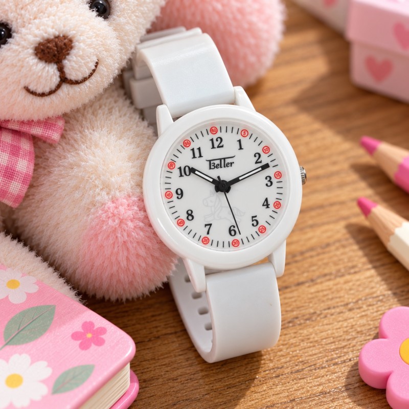 Детские часы Better 006 Unicorn White с белым силиконовым ремешком и кварцевым механизмом