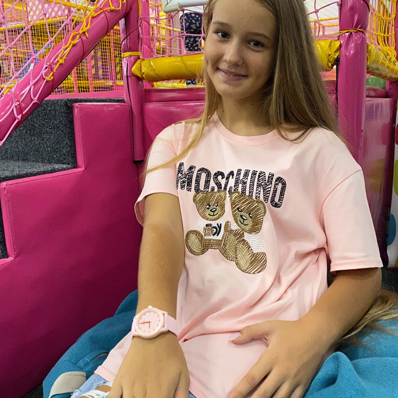 Дитячий годинник Geneva 002 All Pink (1184-0068) з силіконовим ремінцем та кварцовим механізмом