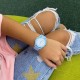 Дитячий годинник Geneva 002 Blue-White з кварцовим механізмом та силіконовим ремінцем