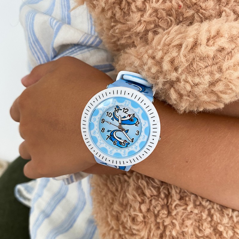 Детские часы Better 009 Dolphin White-Blue с кварцевым механизмом и силиконовым ремешком