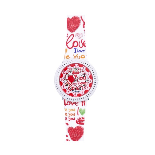 Дитячий годинник Better 009 Love White-Red для дівчаток, кварцовий зі стрілочним циферблатом
