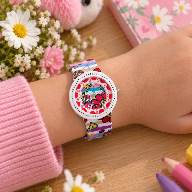 Детские часы Better 009 Rainbow Joy White-Red с кварцевым механизмом и силиконовым ремешком