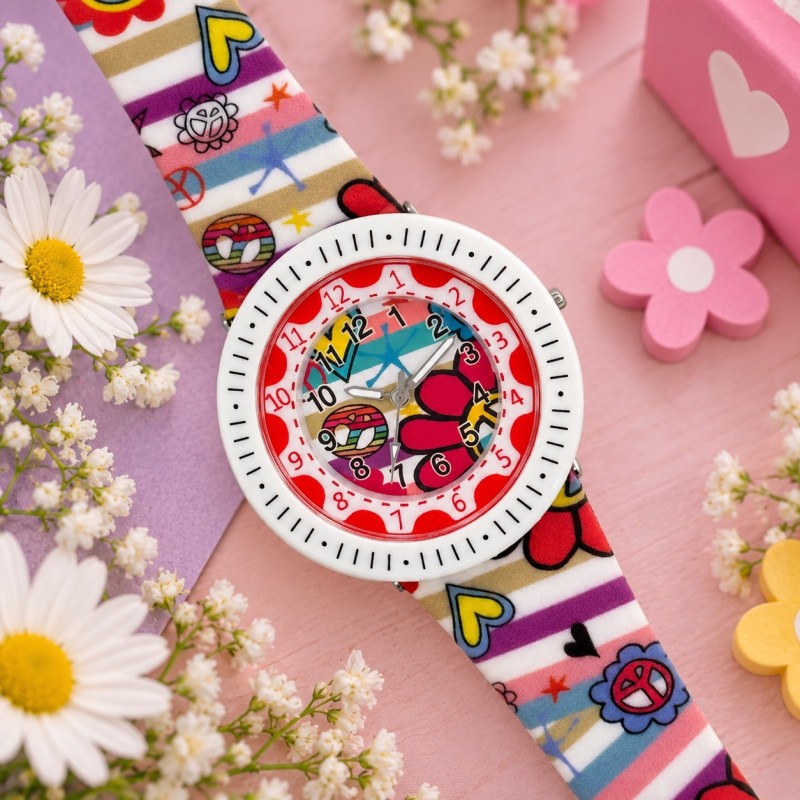 Детские часы Better 009 Rainbow Joy White-Red с кварцевым механизмом и силиконовым ремешком