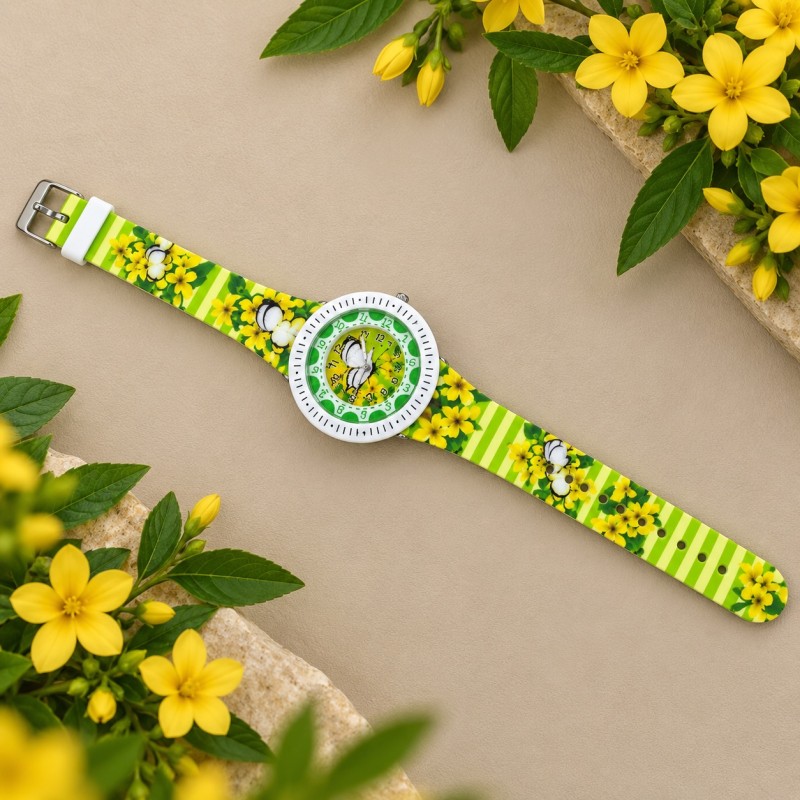 Дитячий годинник Better 009 Butterfly White-Green з кварцовим механізмом та силіконовим ремінцем