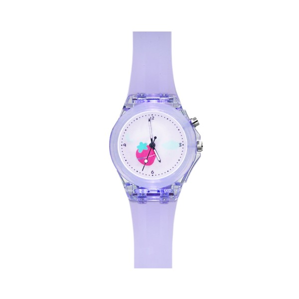 Детские часы Better 011 Led Strawberries Purple с силиконовым ремешком и подсветкой