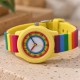 Дитячий годинник Better 003 Rainbow Yellow з різнокольоровим ремінцем та кварцовим механізмом