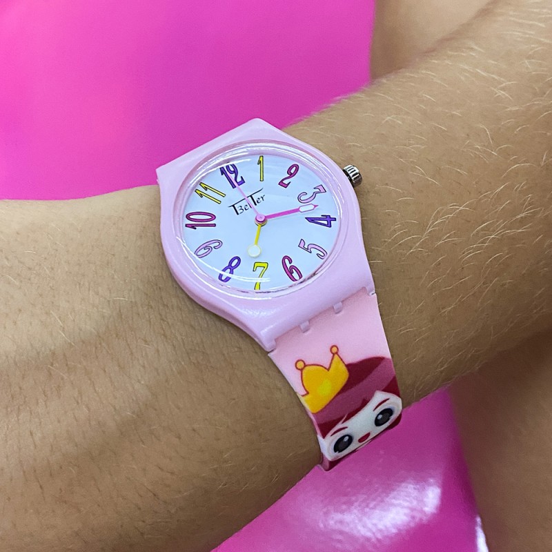 Дитячий годинник Better 012 Princess Light Pink-White кварцовий зі стрілочним циферблатом