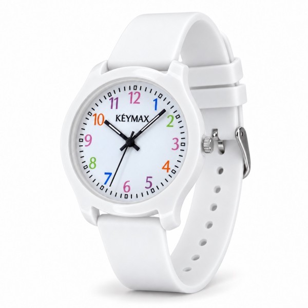Детские часы Better Keymax White кварцевые в белом цвете с силиконовым ремешком (1184-0135)