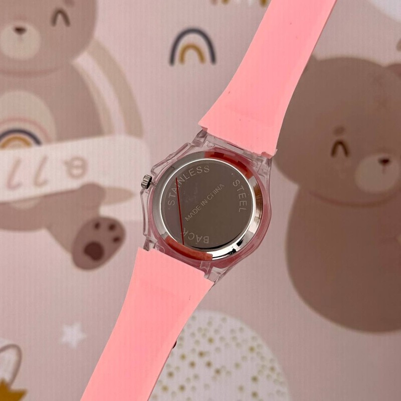 Детские часы Better 005 Grape Pink-White — кварцевые розовые часы для девочек с силиконовым ремешком