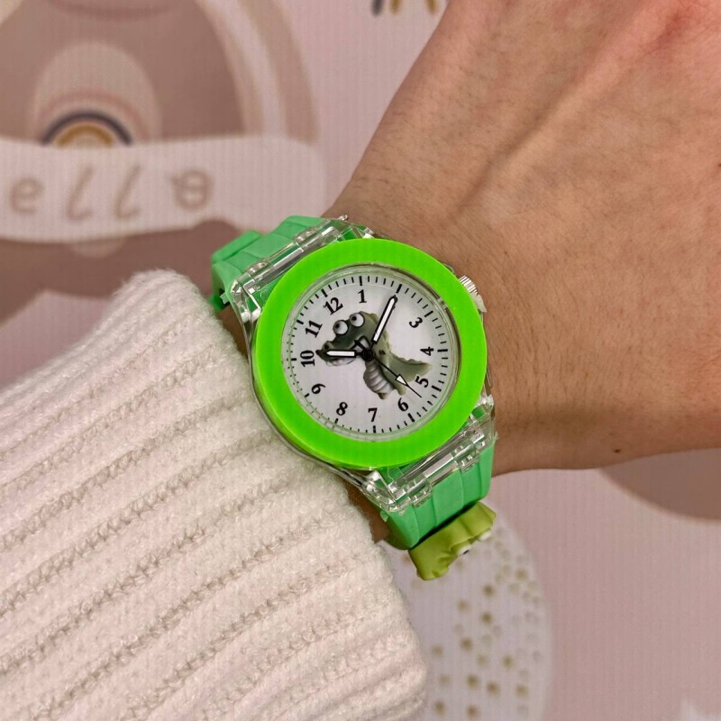 Детские часы Better 005 Crocodile Green-White с кварцевым механизмом и силиконовым ремешком