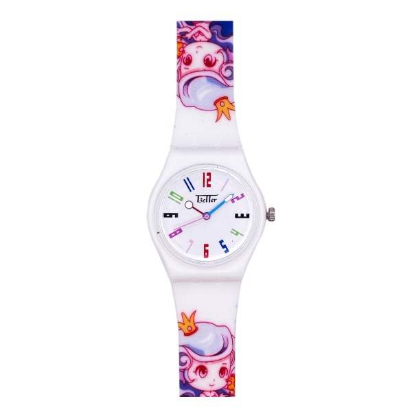 Детские часы Better 012 Mermaid White с белым ремешком и рисунком русалки