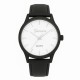 Мужские классические часы Geneva 0204 Black-White с черным ремешком и белым циферблатом