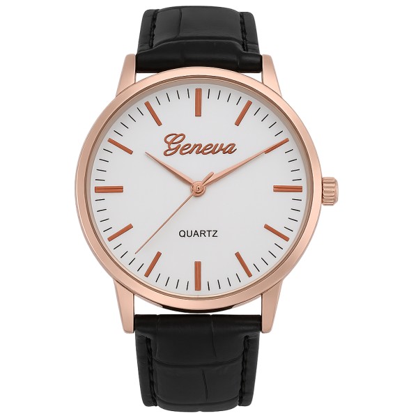 Женские наручные часы Geneva 0204 Rose Gold-White в цвете розовое золото с белым циферблатом