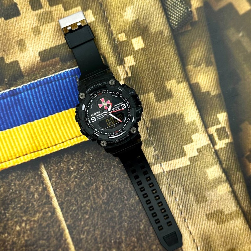 Чоловічий наручний годинник Patriot 001RDZSU ЗСУ з комбінованим циферблатом та захистом 5 ATM