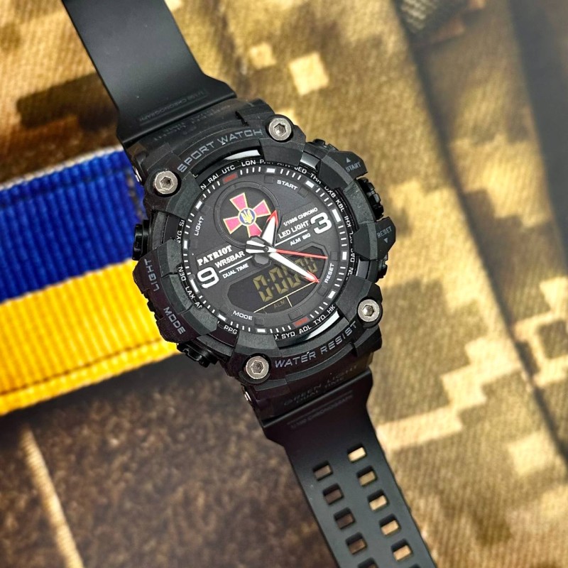 Чоловічий наручний годинник Patriot 001RDZSU ЗСУ з комбінованим циферблатом та захистом 5 ATM
