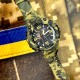 Тактичний чоловічий годинник Patriot 002CMGRUASI Тризуб срібло Зелений камуфляж з підсвічуванням
