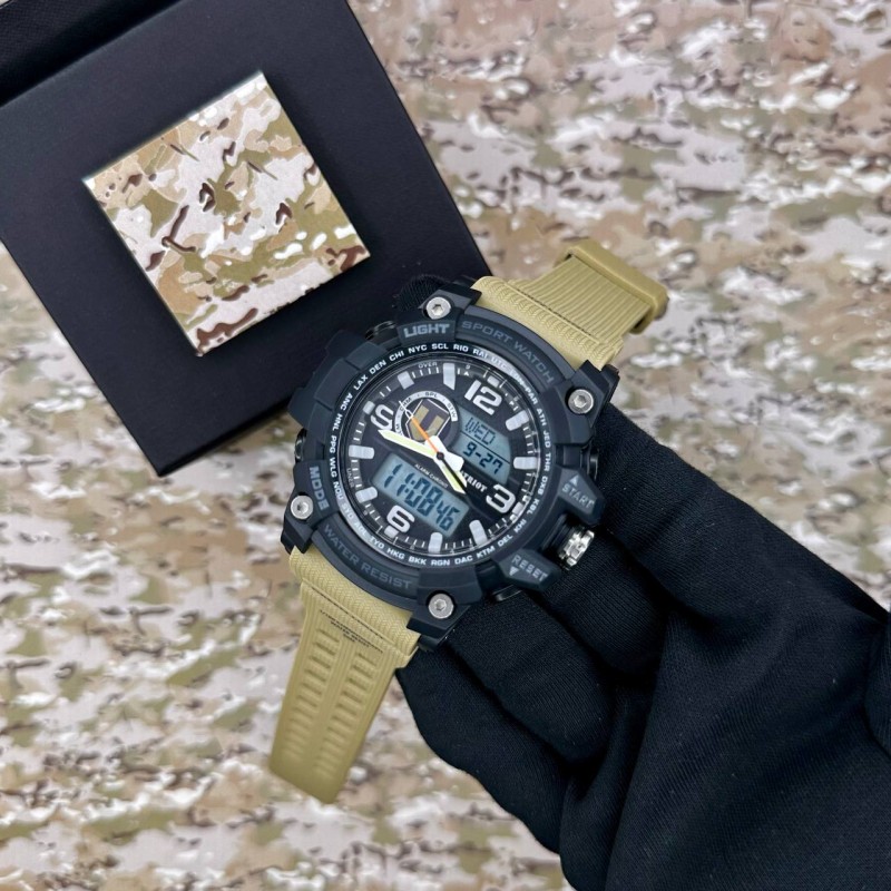 Чоловічий тактичний годинник Patriot 012BKKHTRO ТРО з комбінованим циферблатом та водозахистом 5 ATM