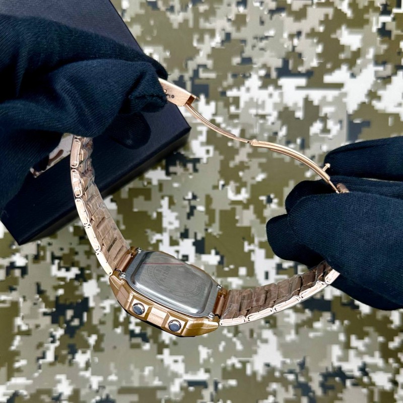 Чоловічий наручний годинник Patriot 011RGUAGD Тризуб у кольорі Рожеве золото з електронним циферблатом